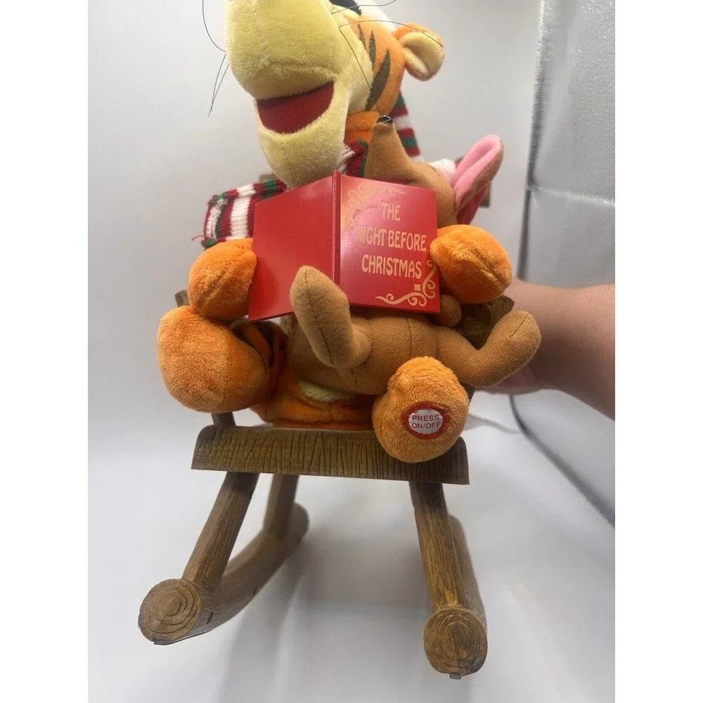 2009 Animated Christmas Winnie the Pooh Tigger And Roo Rocking Chair Untested
